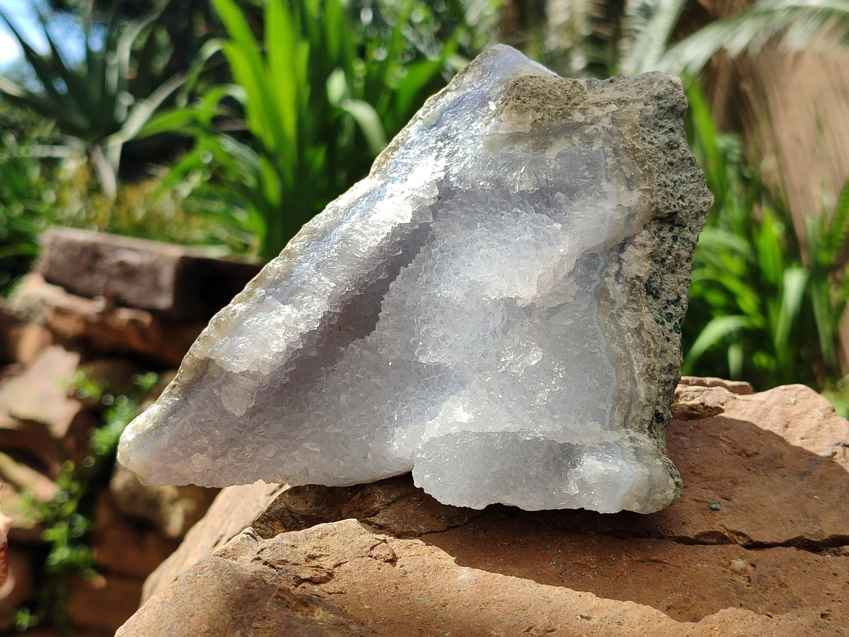 Natural Blue Lace Agate Geode Specimens x 3 From Malawi - Toprock Gemstones and Minerals 