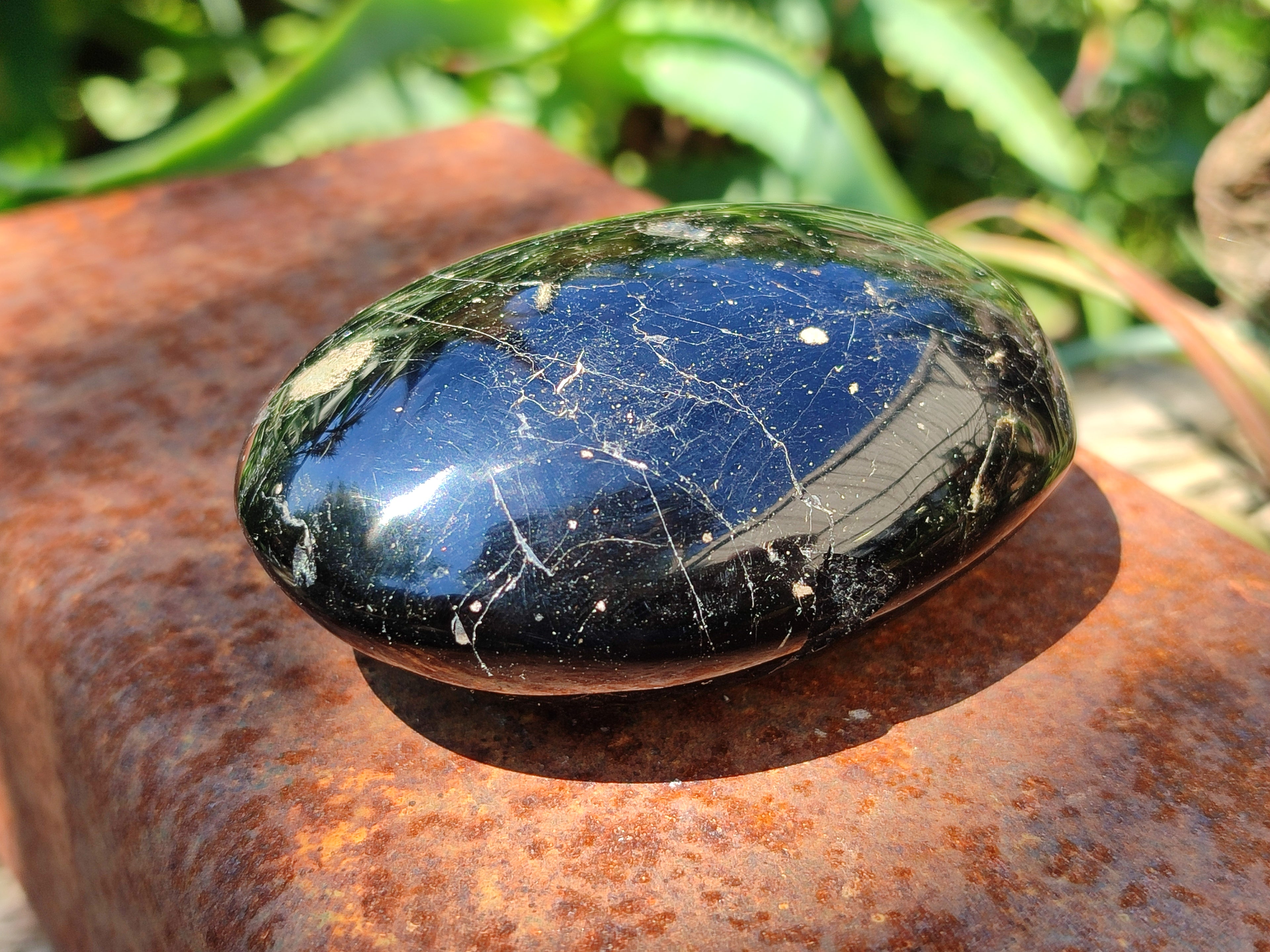 Polished Black Tourmaline Palm Stones x 12 From Madagascar - Toprock Gemstones and Minerals 