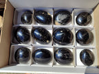 Polished Black Tourmaline Palm Stones x 12 From Madagascar - Toprock Gemstones and Minerals 