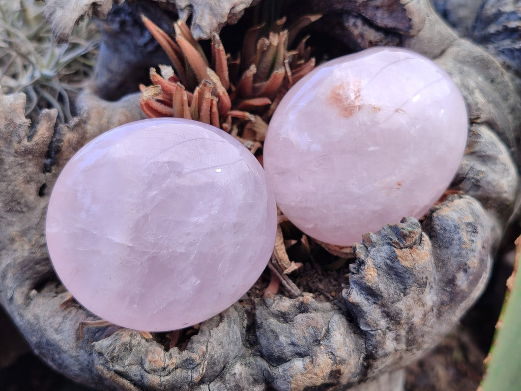 Polished Rose Quartz Palm Stones x 12 From Madagascar - Toprock Gemstones and Minerals 