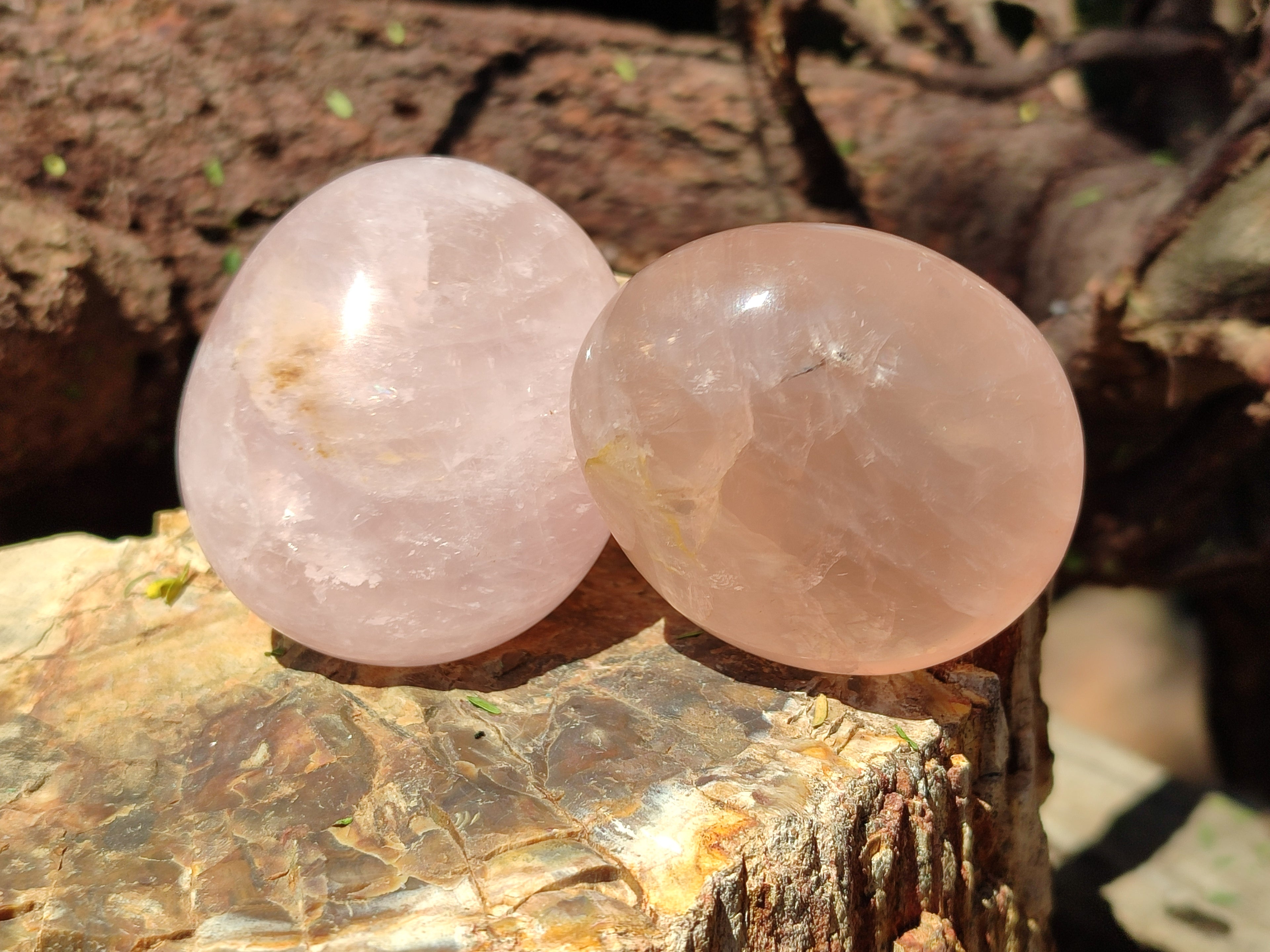 Polished Rose Quartz Palm Stones x 12 From Madagascar - Toprock Gemstones and Minerals 