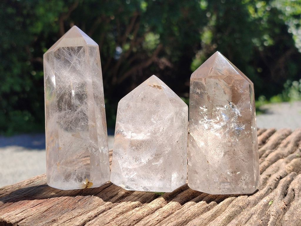 Polished Mixed Quartz Crystals x 6 From Madagascar - Toprock Gemstones and Minerals 