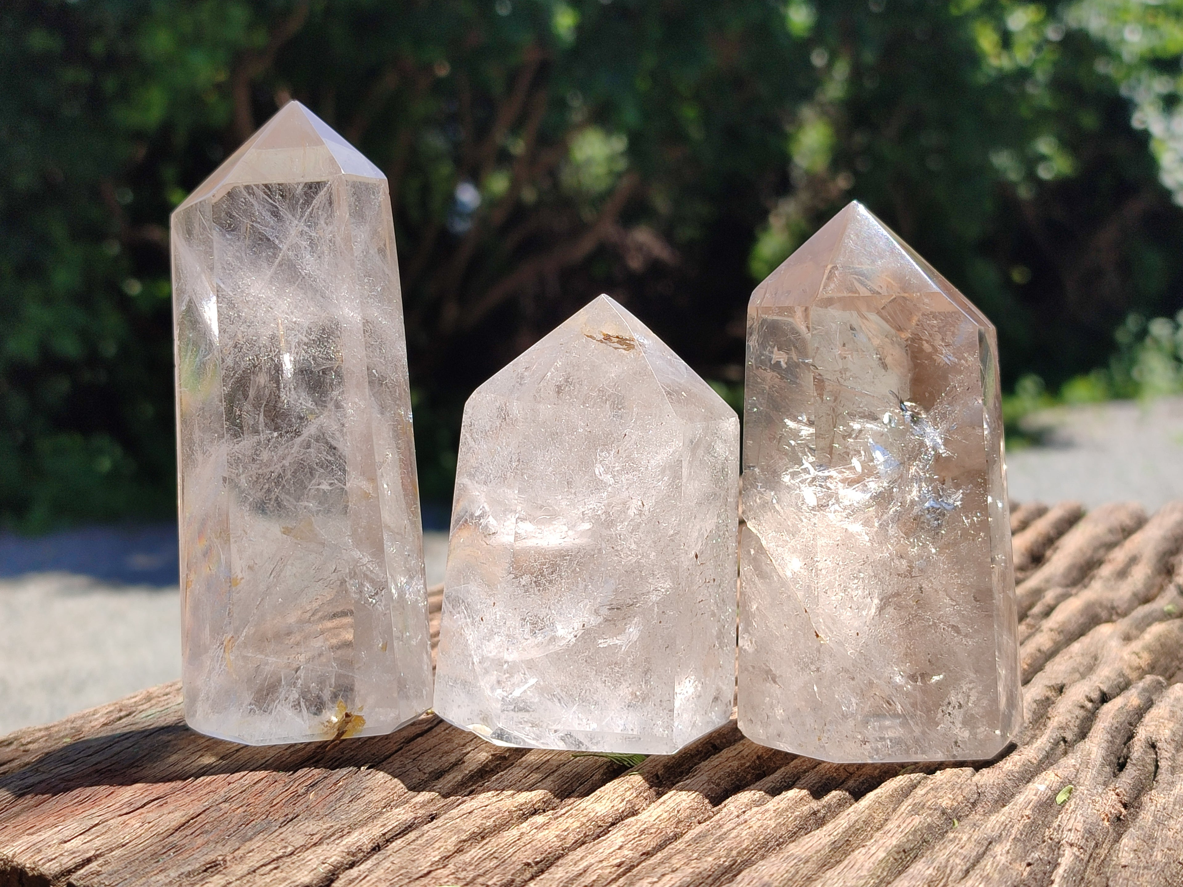Polished Mixed Quartz Crystals x 6 From Madagascar - Toprock Gemstones and Minerals 