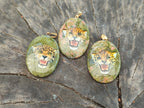 Polished Unakite Pendant with Hand Painted Leopard - Sold Per Item - From South Africa - Toprock Gemstones and Minerals 