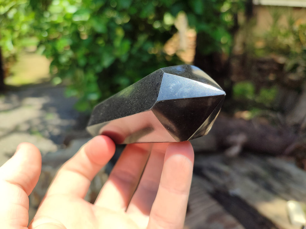 Polished Double Terminated Black Basalt Points x 12 From Madagascar - Toprock Gemstones and Minerals 