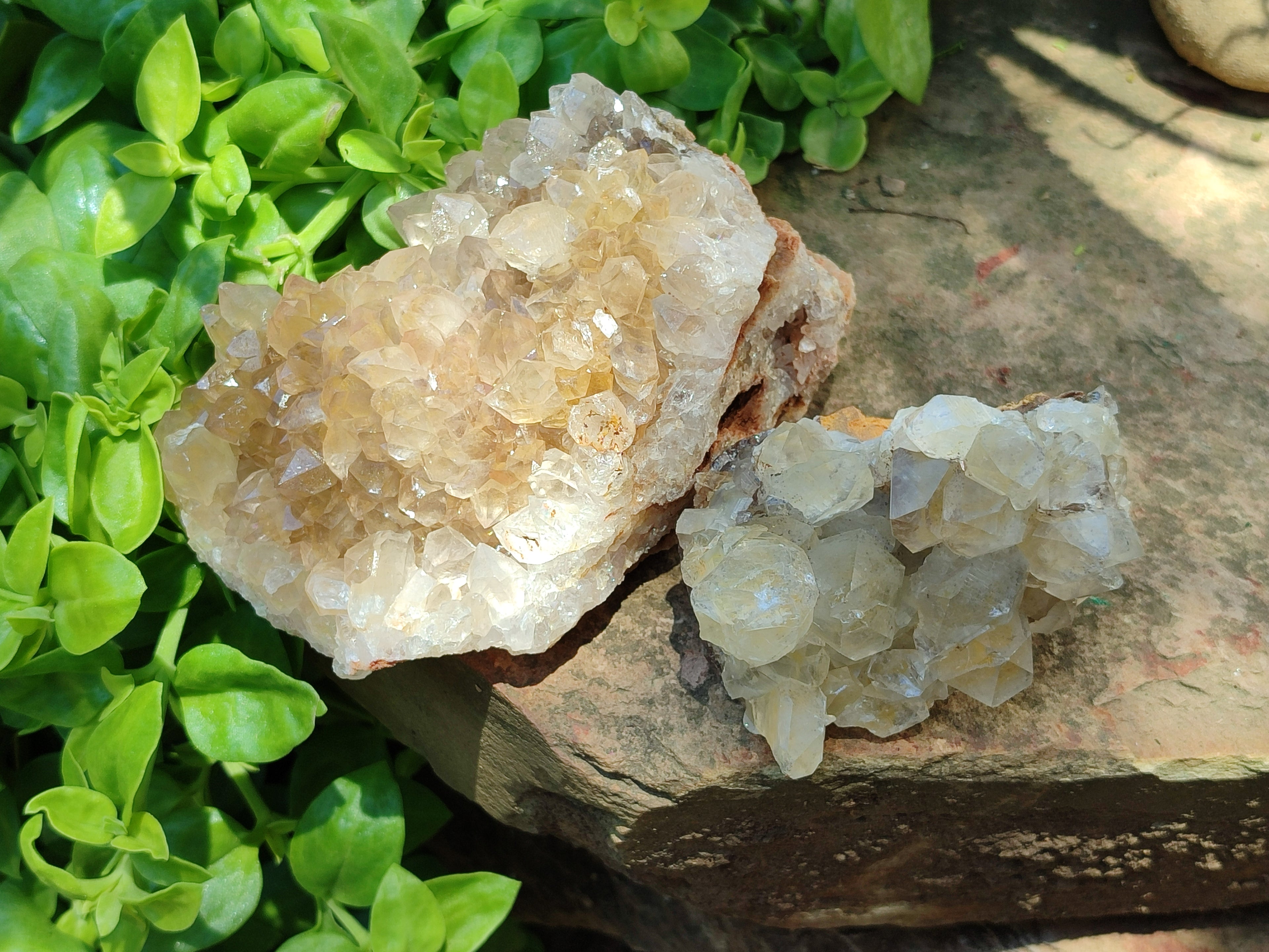 Natural Limonite Quartz Clusters x 3 From Zambia - Toprock Gemstones and Minerals 