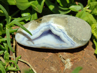 Polished On One Side Blue Lace Agate x 6 From Malawi - Toprock Gemstones and Minerals 