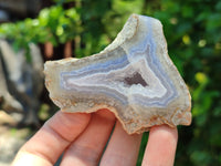 Polished On One Side Blue Lace Agate x 6 From Malawi - Toprock Gemstones and Minerals 