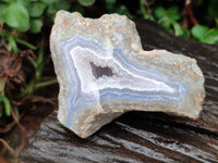 Polished On One Side Blue Lace Agate x 6 From Malawi - Toprock Gemstones and Minerals 