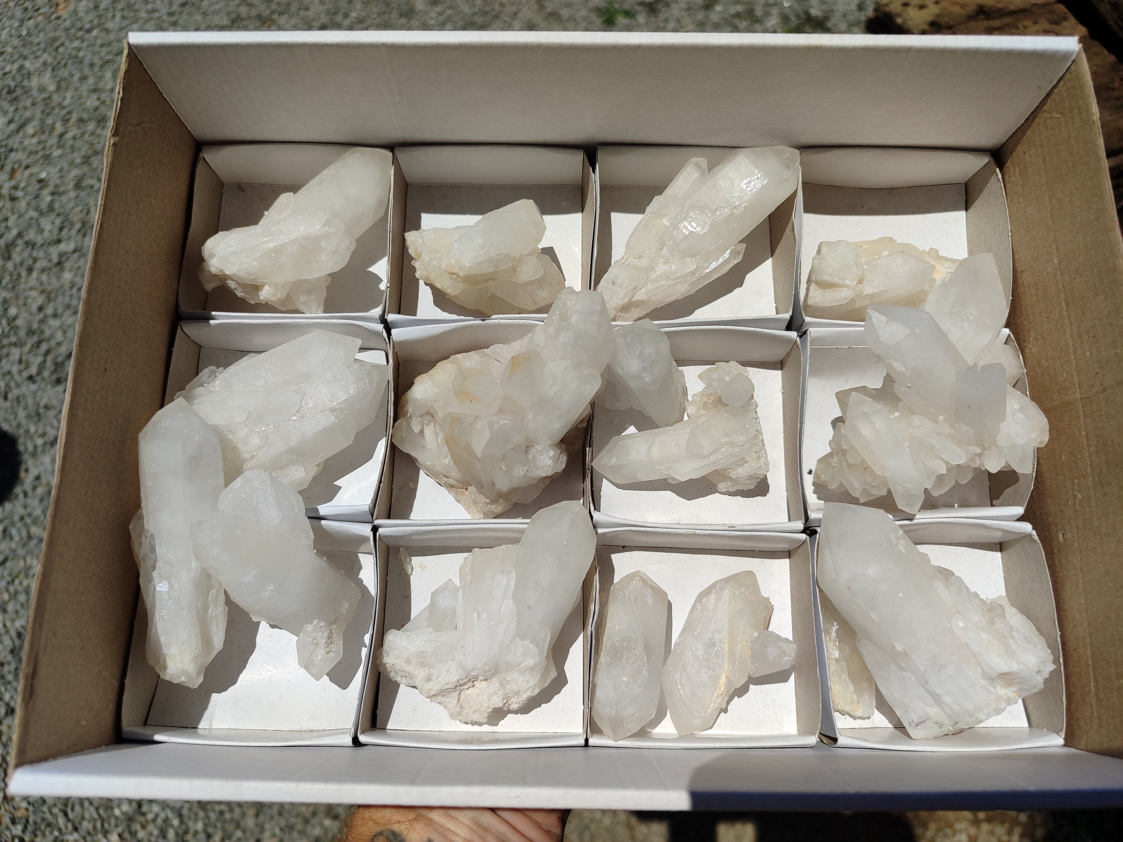 Natural White Quartz Clusters x 15 From Madagascar - Toprock Gemstones and Minerals 