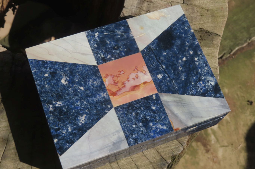 Hand Made Dumortierite Jewellery Box x 1 From Southern Africa - Toprock Gemstones and Minerals 