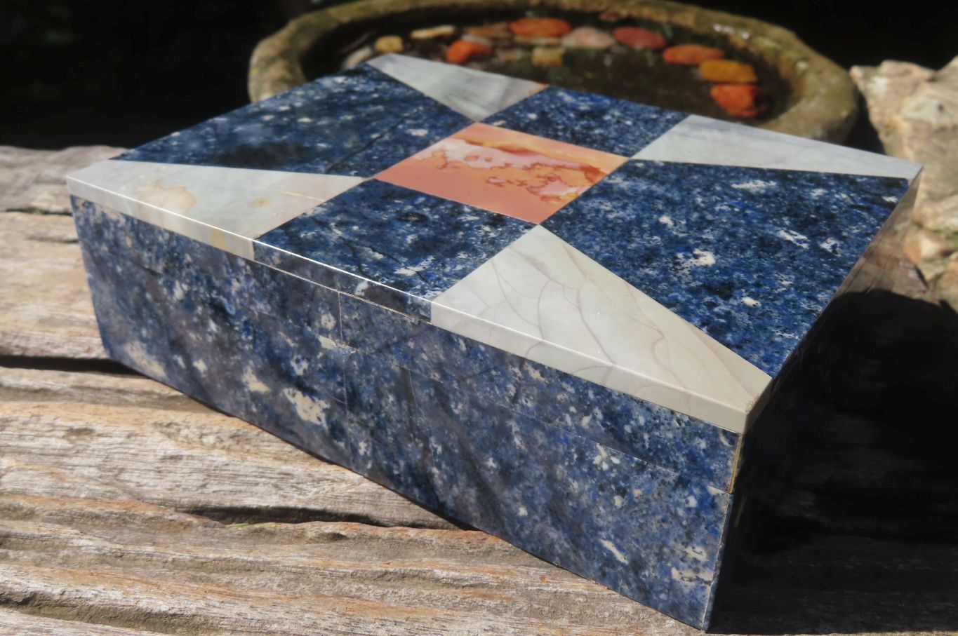 Hand Made Dumortierite Jewellery Box x 1 From Southern Africa - Toprock Gemstones and Minerals 