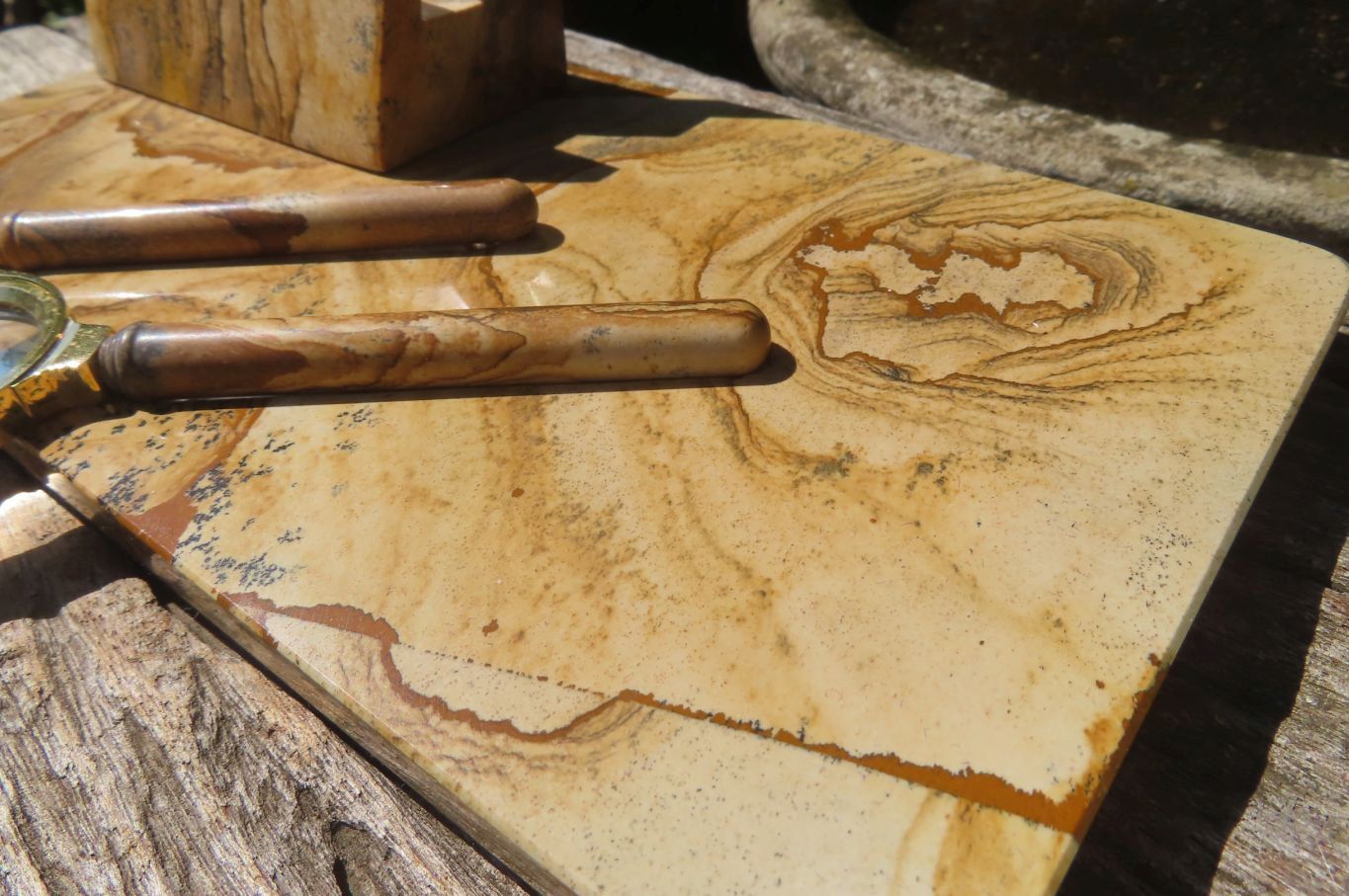 Polished Namibian Desert Picture Stone Jasper Desk Set - sold per item - From Namibia - Toprock Gemstones and Minerals 