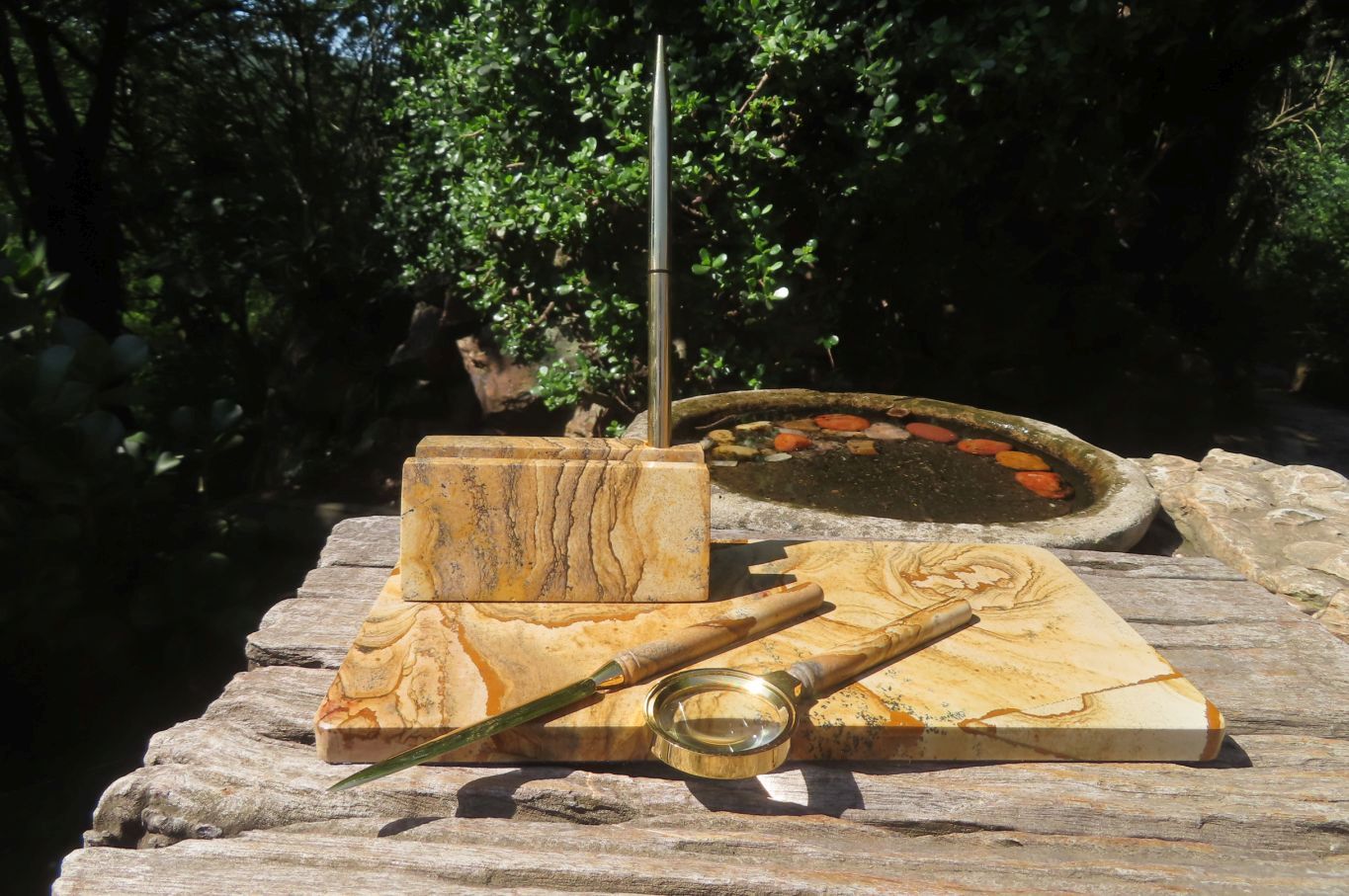 Polished Namibian Desert Picture Stone Jasper Desk Set - sold per item - From Namibia - Toprock Gemstones and Minerals 