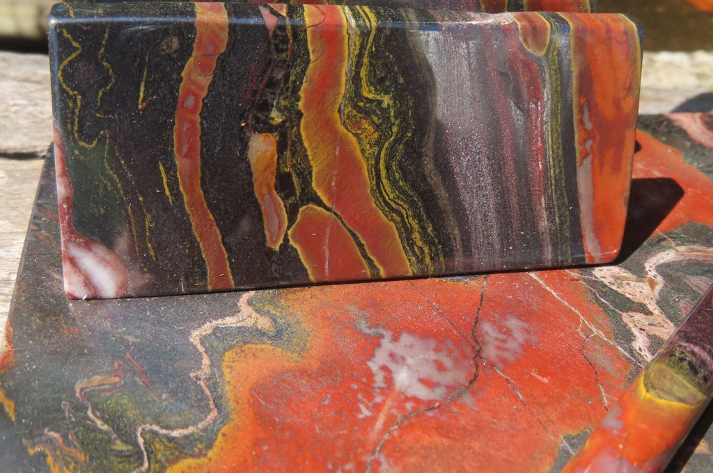 Hand Made Tiger Iron Jasper Desk Set - sold per item - From Australia - Toprock Gemstones and Minerals 