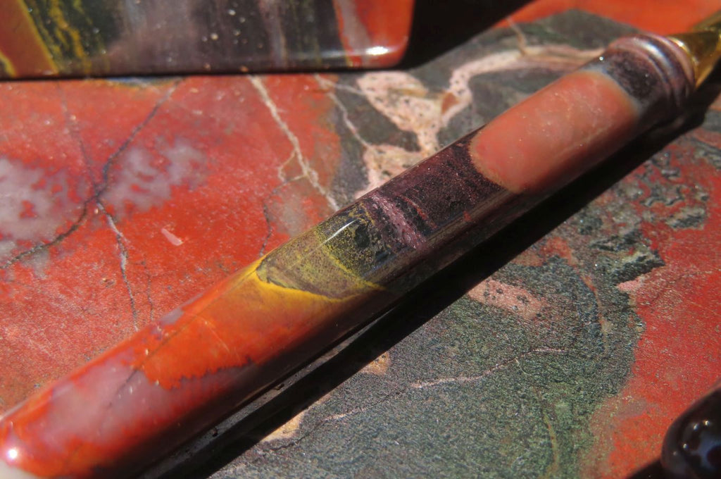 Hand Made Tiger Iron Jasper Desk Set - sold per item - From Australia - Toprock Gemstones and Minerals 