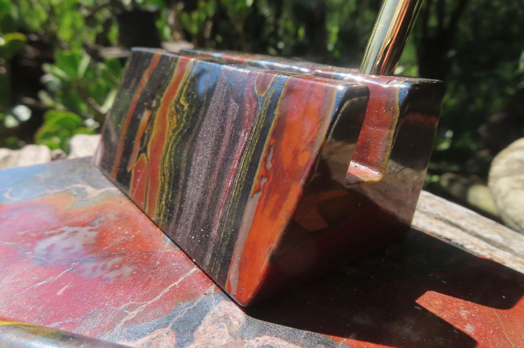 Hand Made Tiger Iron Jasper Desk Set - sold per item - From Australia - Toprock Gemstones and Minerals 