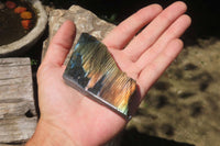 Polished On One Side Labradorite x 12 From Tulear, Madagascar - Toprock Gemstones and Minerals 