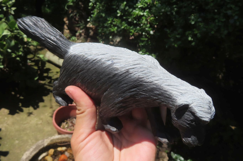 Hand Made Soapstone Honey Badger Carving x 1 From Zimbabwe - Toprock Gemstones and Minerals 