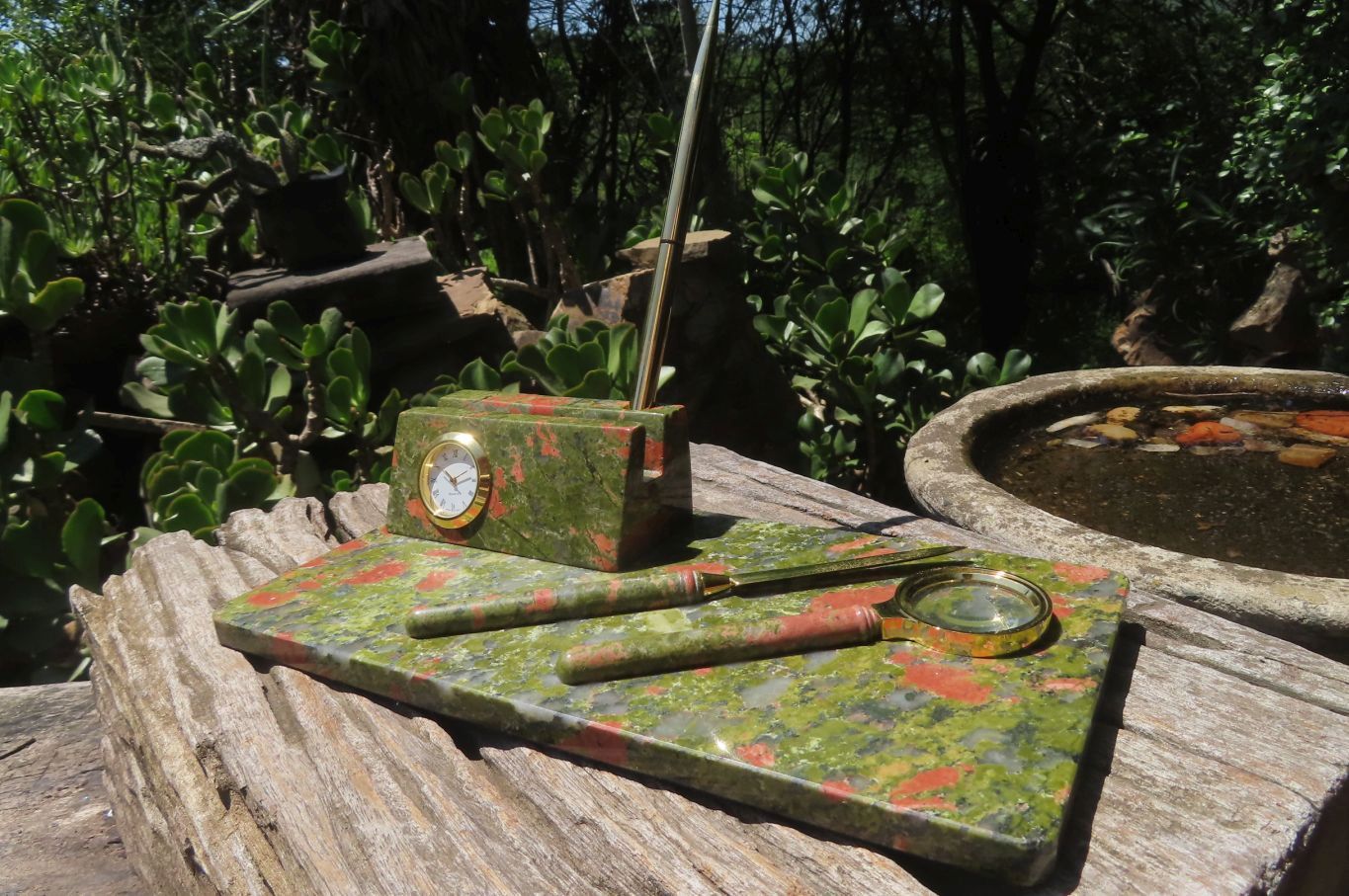 Polished Unakite Desk Set - Sold Per Item - From South Africa - Toprock Gemstones and Minerals 