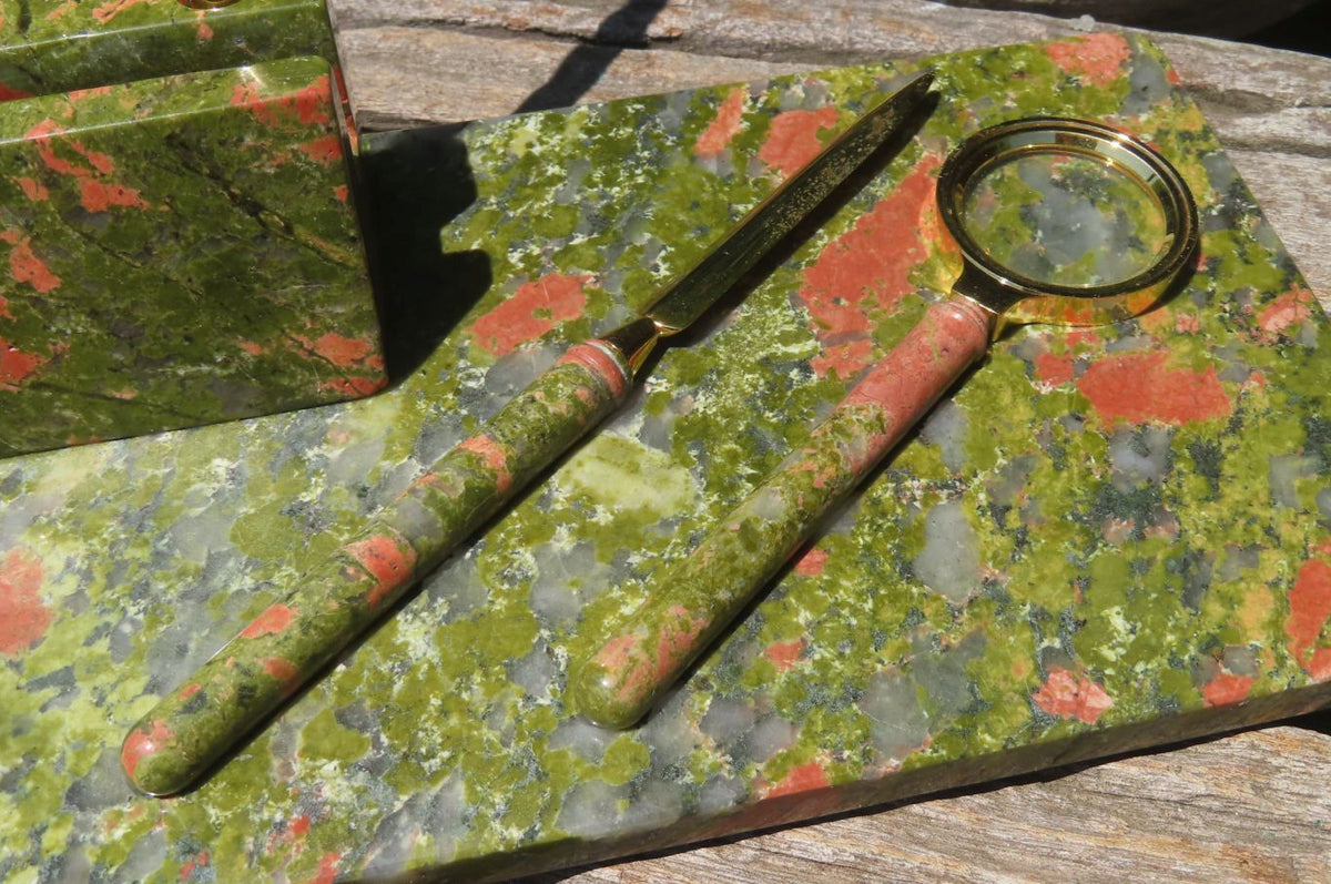 Polished Unakite Desk Set - Sold Per Item - From South Africa - Toprock Gemstones and Minerals 