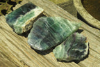 Polished On One Side Watermelon Fluorite x 3 From Namibia - Toprock Gemstones and Minerals 