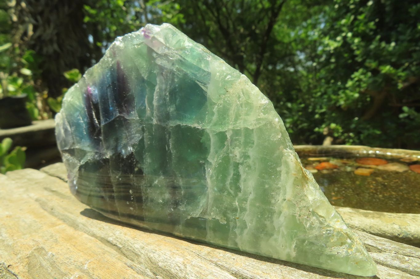 Polished On One Side Watermelon Fluorite x 3 From Namibia - Toprock Gemstones and Minerals 