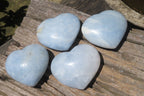 Polished Larger Blue Calcite Hearts - Sold per Item - From Madagascar - Toprock Gemstones and Minerals 