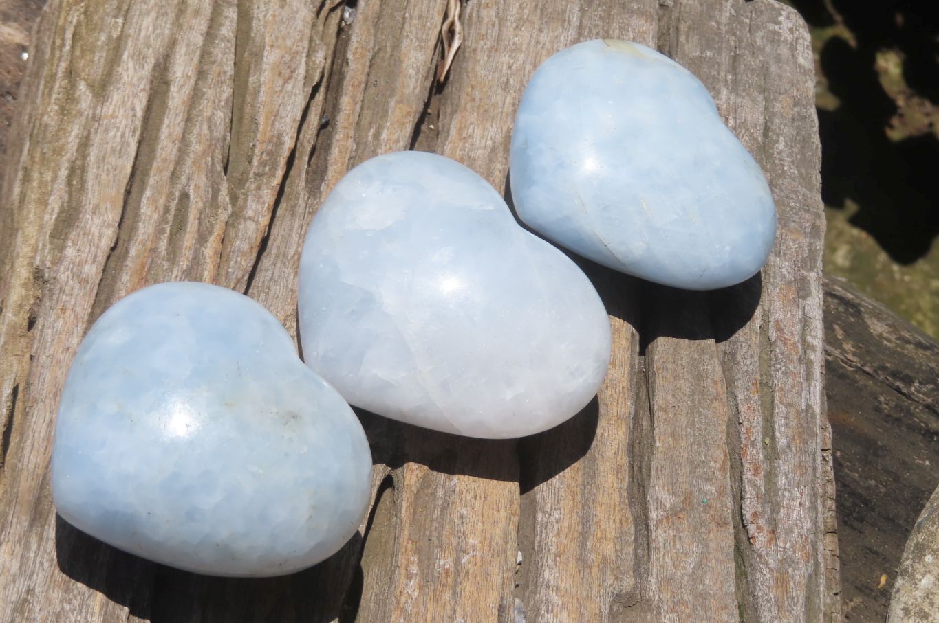 Polished Larger Blue Calcite Hearts - Sold per Item - From Madagascar - Toprock Gemstones and Minerals 