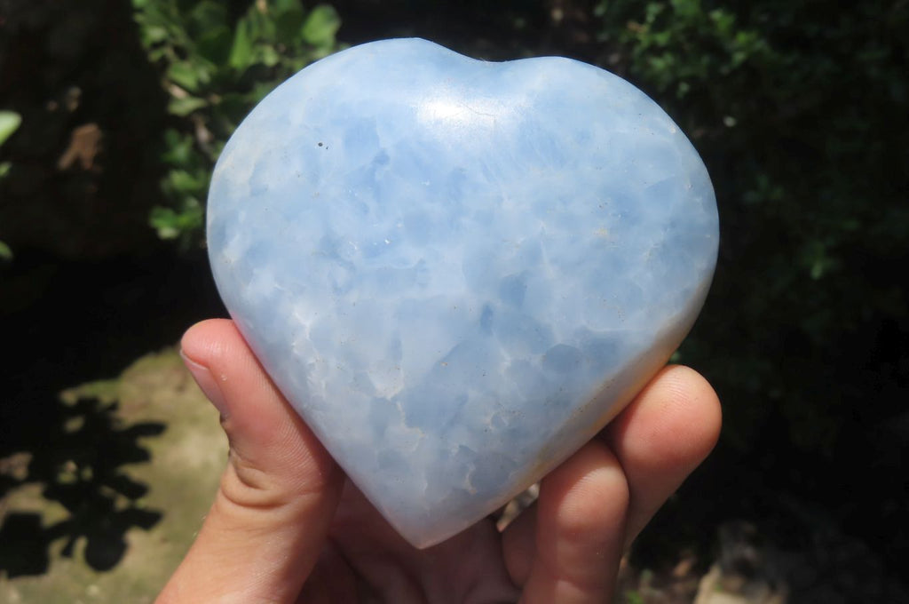 Polished Larger Blue Calcite Hearts - Sold per Item - From Madagascar - Toprock Gemstones and Minerals 