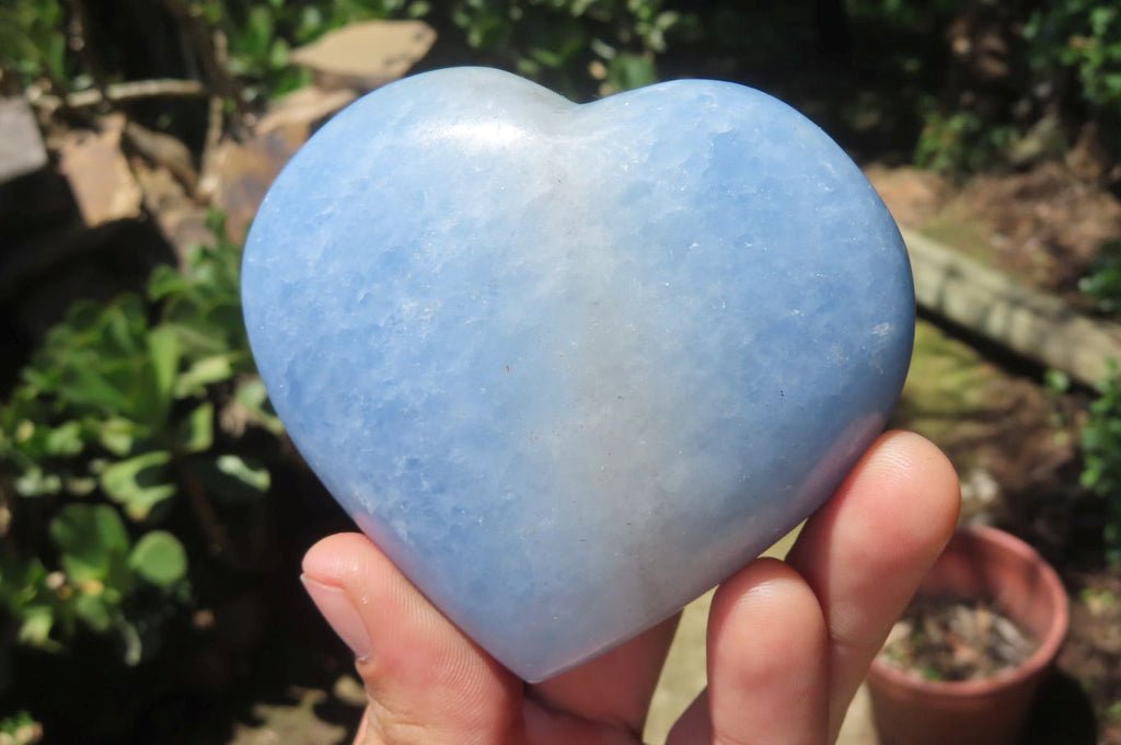 Polished Larger Blue Calcite Hearts - Sold per Item - From Madagascar - Toprock Gemstones and Minerals 
