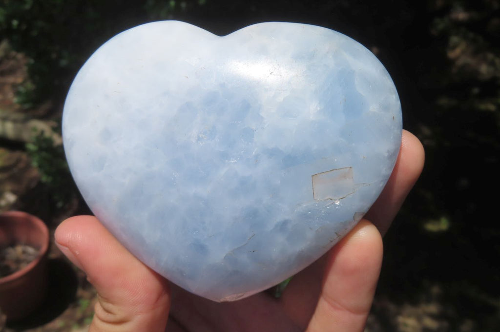 Polished Larger Blue Calcite Hearts - Sold per Item - From Madagascar - Toprock Gemstones and Minerals 