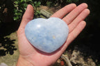Polished Larger Blue Calcite Hearts - Sold per Item - From Madagascar - Toprock Gemstones and Minerals 