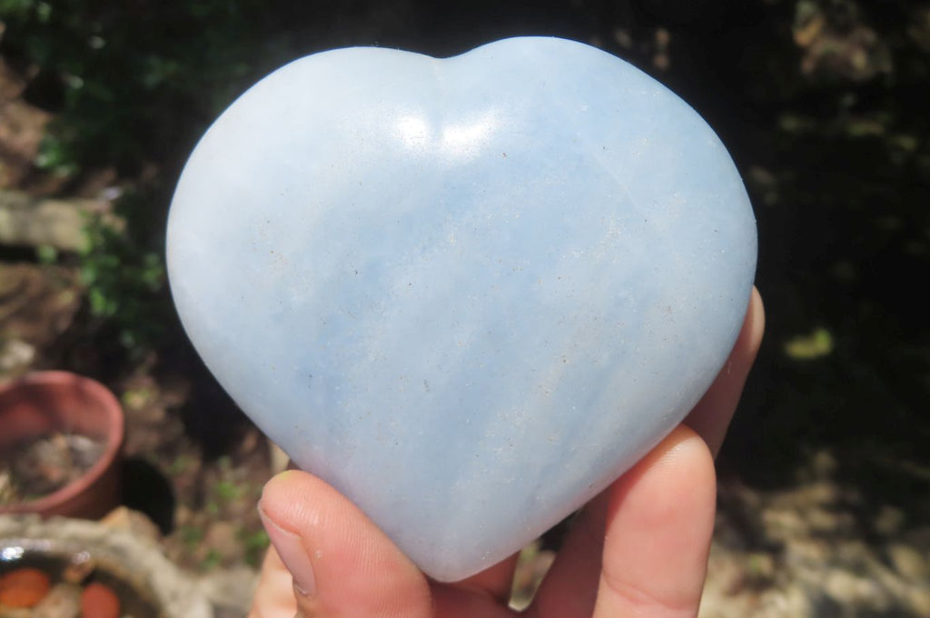 Polished Larger Blue Calcite Hearts - Sold per Item - From Madagascar - Toprock Gemstones and Minerals 