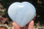 Polished Larger Blue Calcite Hearts - Sold per Item - From Madagascar - Toprock Gemstones and Minerals 
