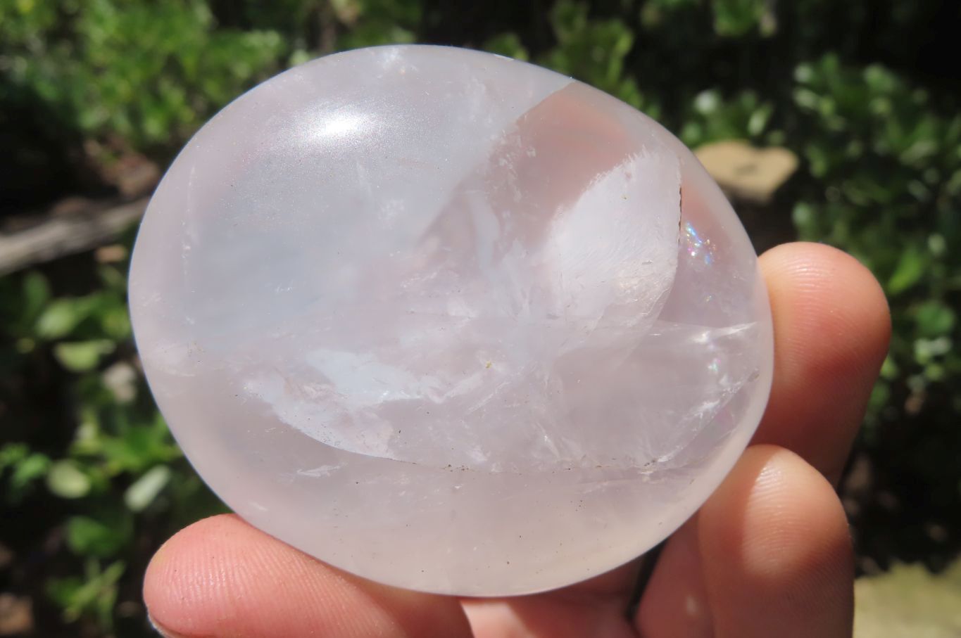 Polished Girasol Pearl Quartz Palm Stones x 12 From Madagascar - Toprock Gemstones and Minerals 