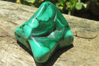 Polished Flower Banded Malachite Free Forms x 3 From Congo - Toprock Gemstones and Minerals 