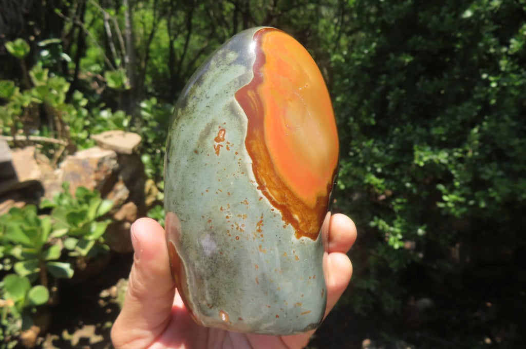 Polished Polychrome Jasper Standing Free Forms x 3 From Mahajanga, Madagascar - Toprock Gemstones and Minerals 