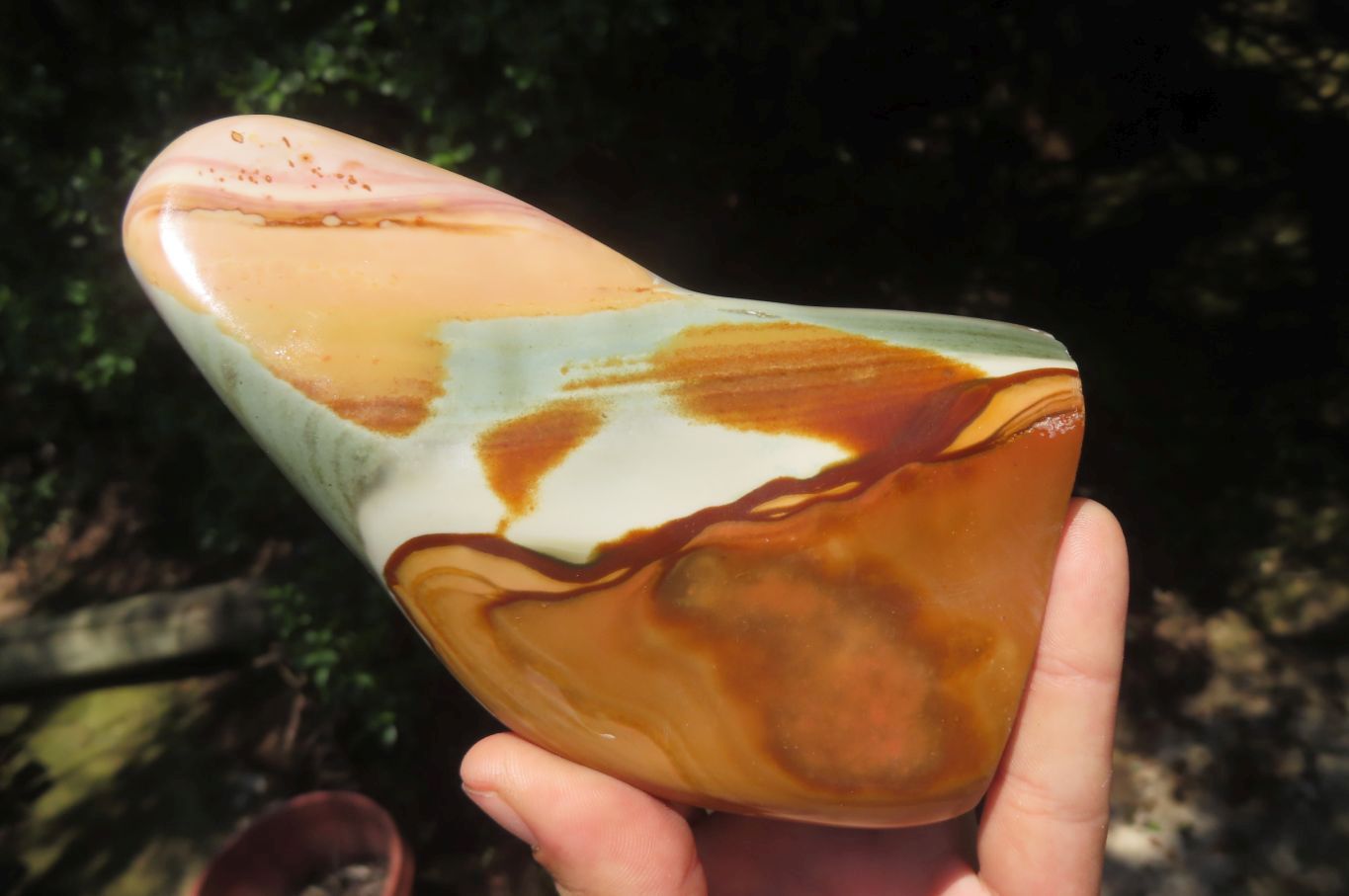Polished Polychrome Jasper Standing Free Forms x 3 From Mahajanga, Madagascar - Toprock Gemstones and Minerals 