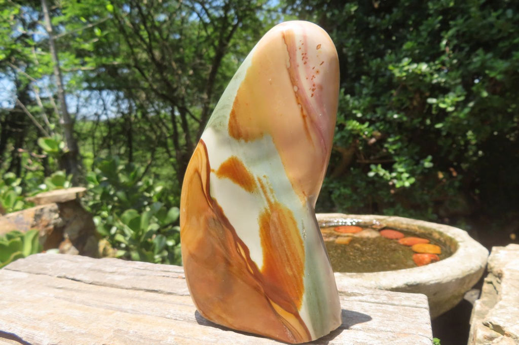 Polished Polychrome Jasper Standing Free Forms x 3 From Mahajanga, Madagascar - Toprock Gemstones and Minerals 