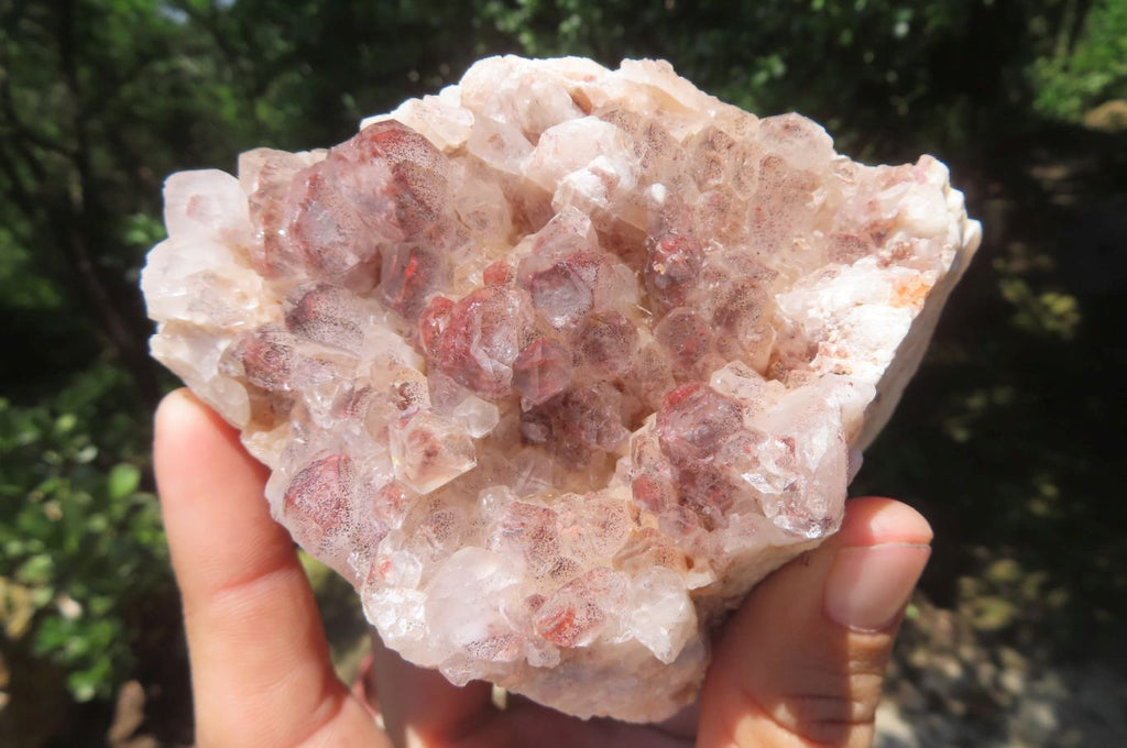 Natural Red Hematoid Quartz Clusters x 3 From Karoi, Zimbabwe - Toprock Gemstones and Minerals 