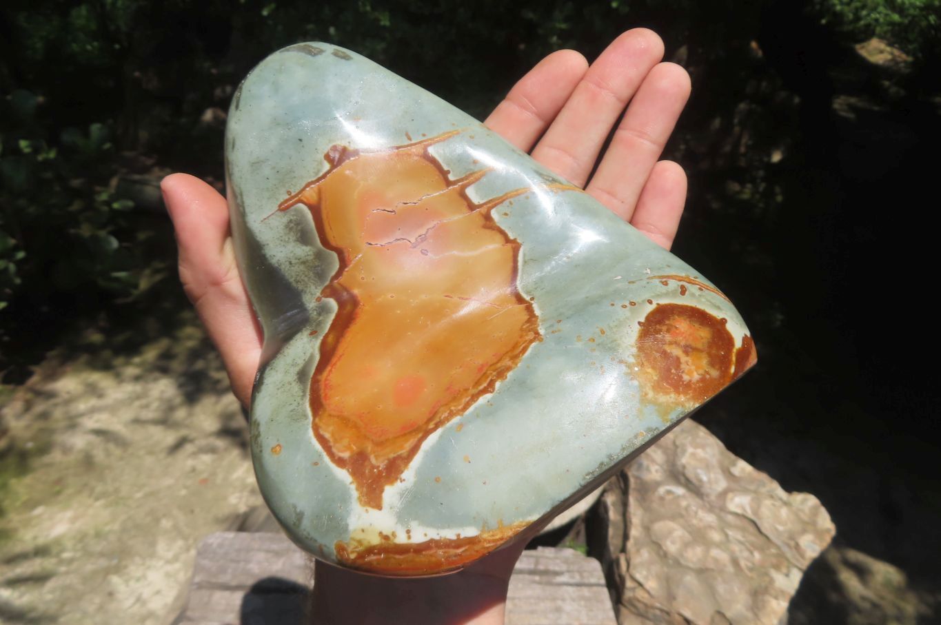 Polished Polychrome Jasper Standing Free Forms x 2 From Madagascar - Toprock Gemstones and Minerals 