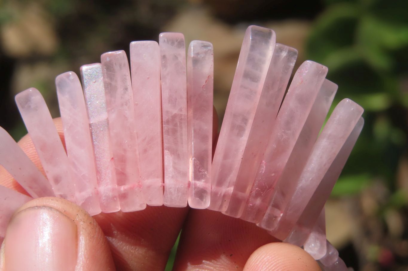 Hand Made Rose Quartz Egyptian Choker Necklace - Sold per Item - From Namibia - Toprock Gemstones and Minerals 