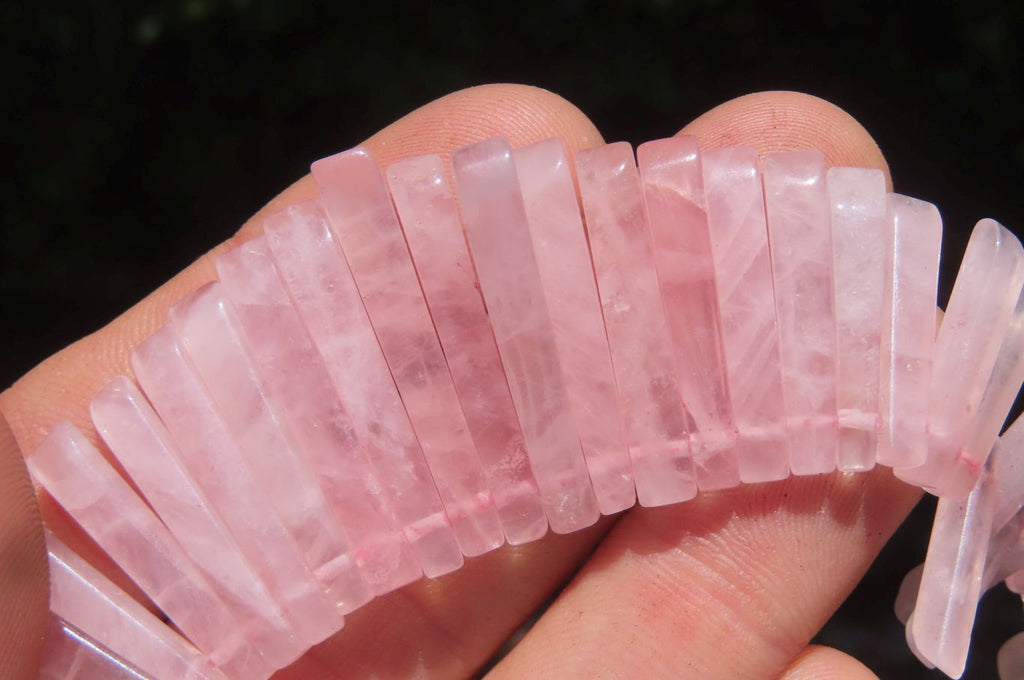 Hand Made Rose Quartz Egyptian Choker Necklace - Sold per Item - From Namibia - Toprock Gemstones and Minerals 