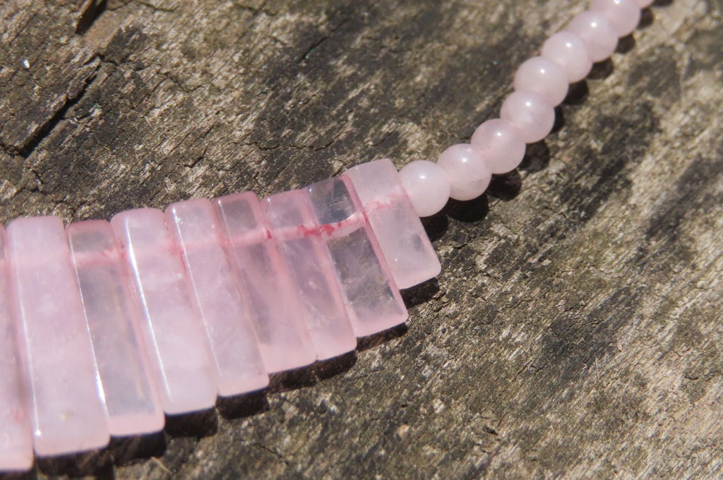 Hand Made Rose Quartz Egyptian Choker Necklace - Sold per Item - From Namibia - Toprock Gemstones and Minerals 