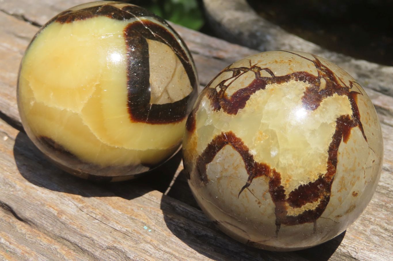 Polished Septerye Spheres x 4 From Madagascar - Toprock Gemstones and Minerals 