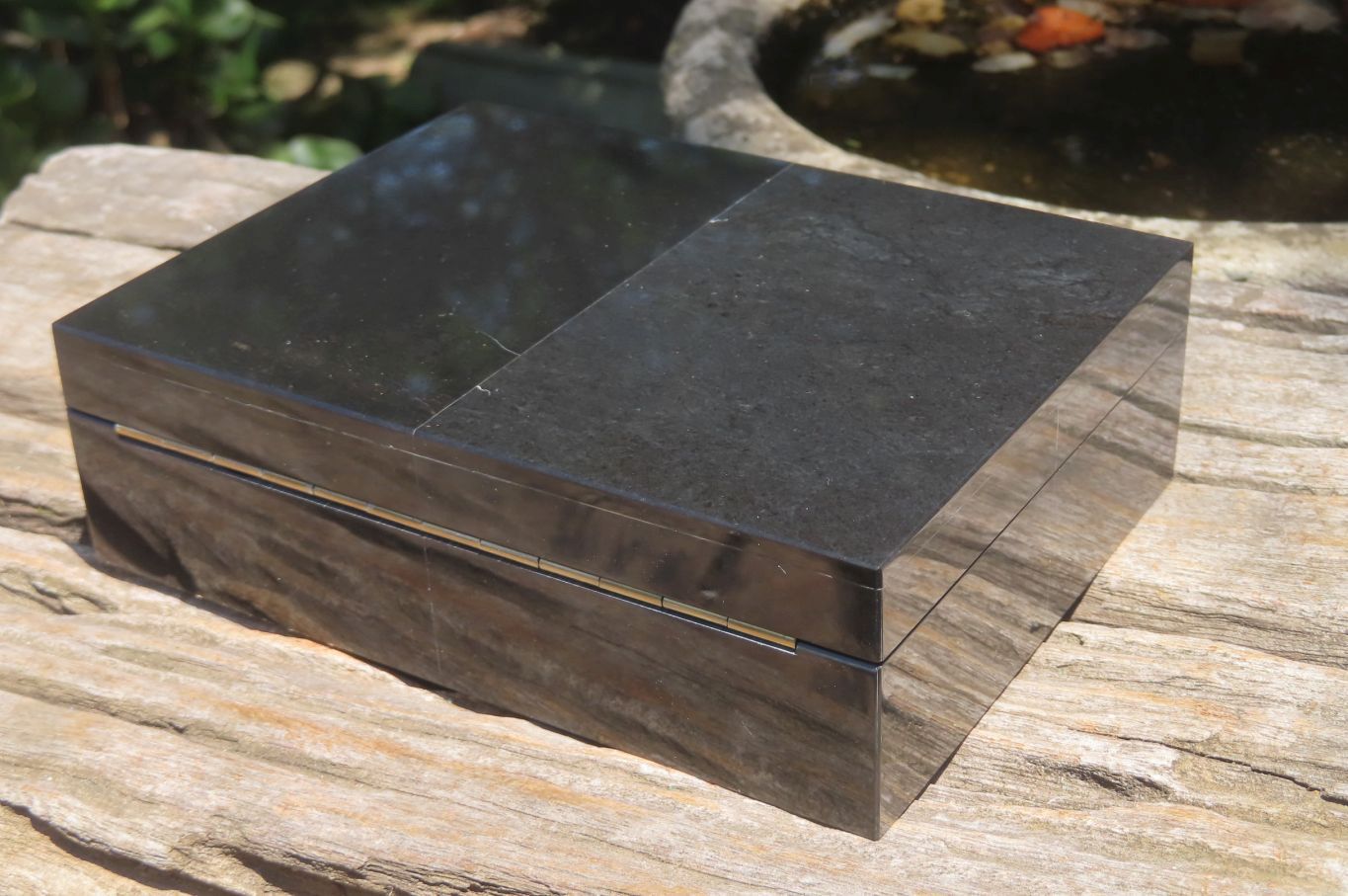Hand Made Jet Lignite Jewellery Box x 1 From Swaziland - Toprock Gemstones and Minerals 