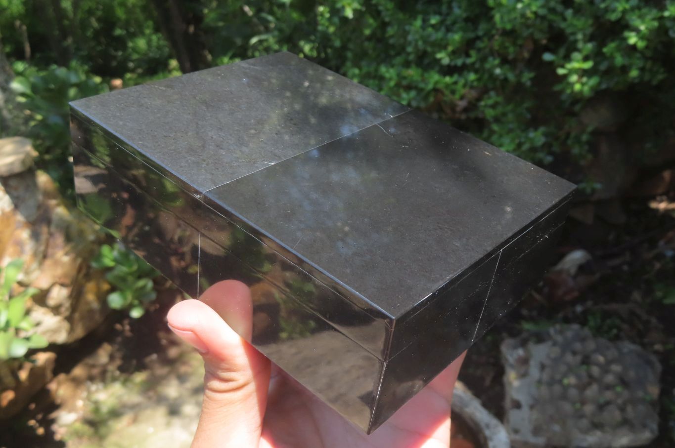 Hand Made Jet Lignite Jewellery Box x 1 From Swaziland - Toprock Gemstones and Minerals 