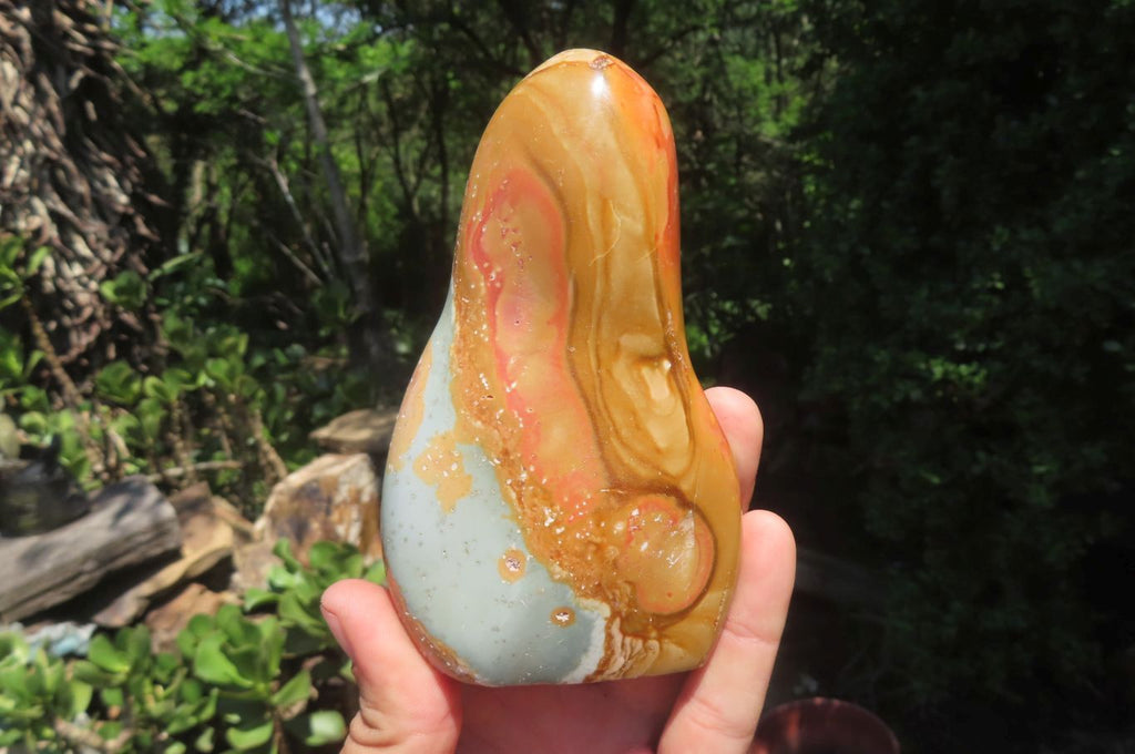 Polished Polychrome Jasper Standing Free Forms x 5 From Madagascar - Toprock Gemstones and Minerals 