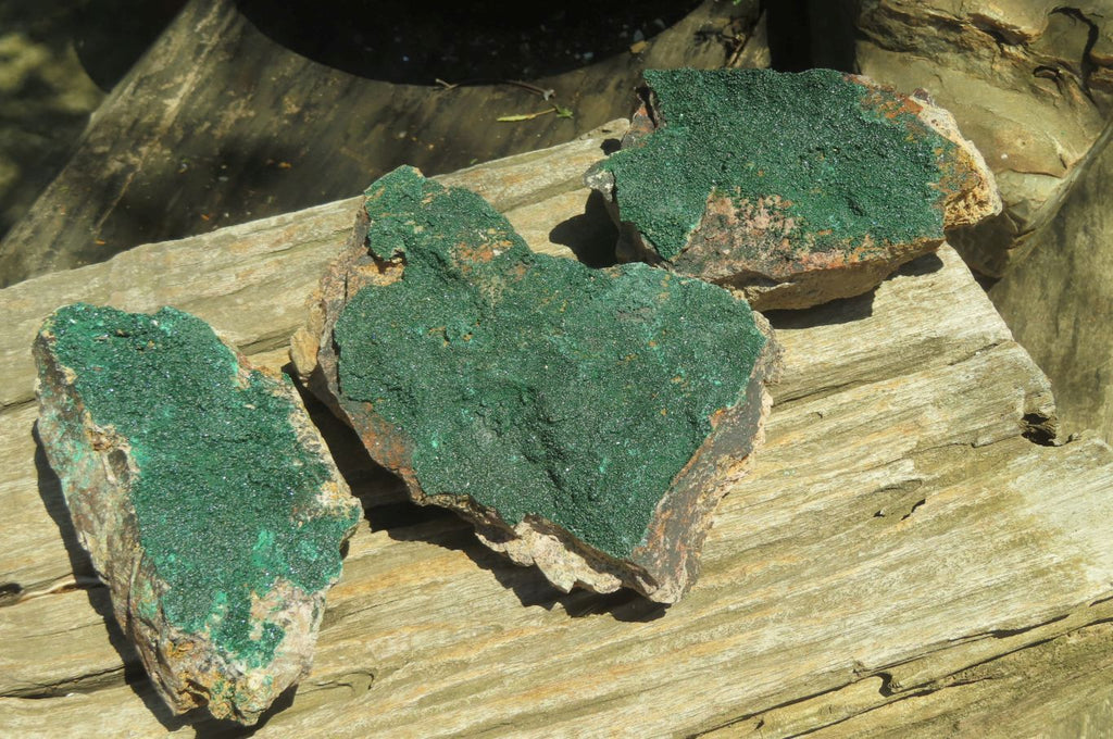 Natural Botryoidal Malachite Specimens x 3 From Tenke Fungurume, Congo - Toprock Gemstones and Minerals 